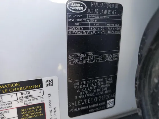 2023 Land Rover Defender VIN SALEWEEEXP2172646 - photo 7 of 14